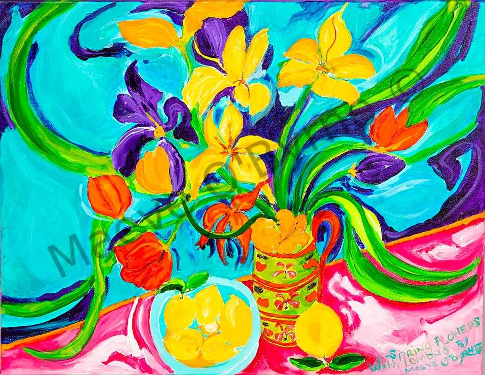 Spring Flowers with Lemons