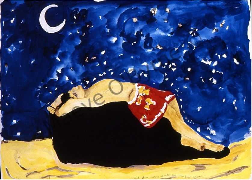Local Diver Stretched Out under the Stars