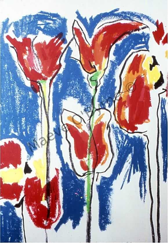 Red Abstract Tulips