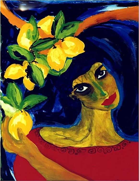 Night Figure under a Lemon Spray