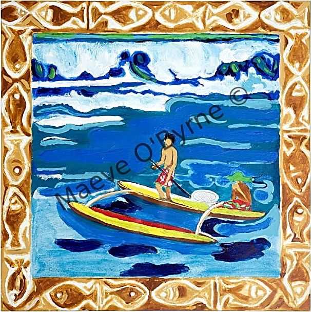 Two Fishermen with Big Surf