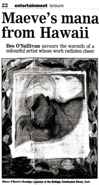 Maeve's mana from Hawaii, Irish Examiner article by Des O'Sullivan